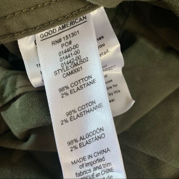 Good American camo denim military jacket stretch zip jean size XL 2/3 16 1X 2 3 - Picture 11 of 15